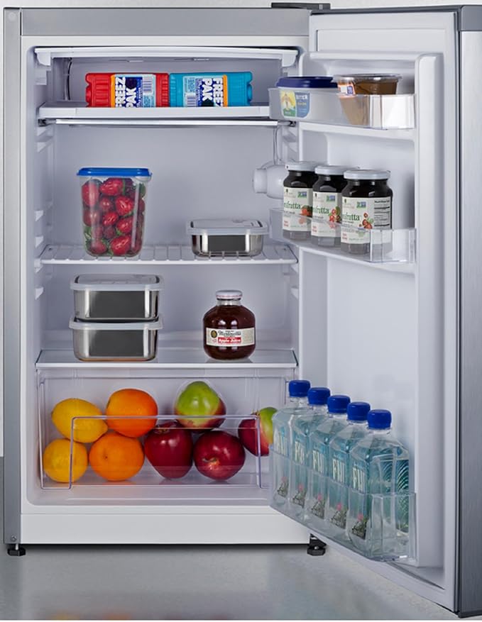 Summit 19” Refrigerator-Freezer, Compact, 3.1 cu.ft. Capacity, Stainless Steel - CM42PL (Rignt Hand Door) - View 4 | Fridge.com