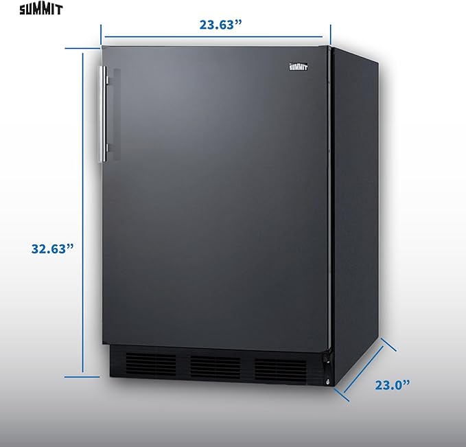 Summit 24" Refrigerator-Freezer, Peak24 Undercounter Fridge, 5.1 Cu.Ft. Capacity, Black - Ct663bk - View 3 | Fridge.com