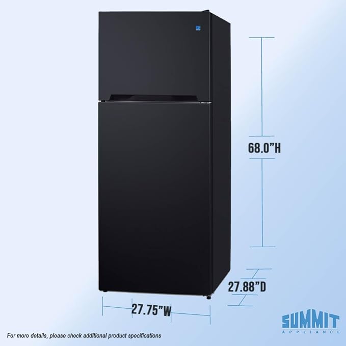 Summit 28" Refrigerator, Top Mount Freezer, Full Size, Energy Star Certified, White- CTR152B (Black, Right Hand Door) - View 3 | Fridge.com
