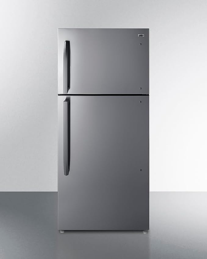 Summit 30" Refrigerator, 20.5 cu.ft Capacity Refrigerator - Freezer, ENERGYSTAR, Stainless Steel Look- CTR21PL | Fridge.com