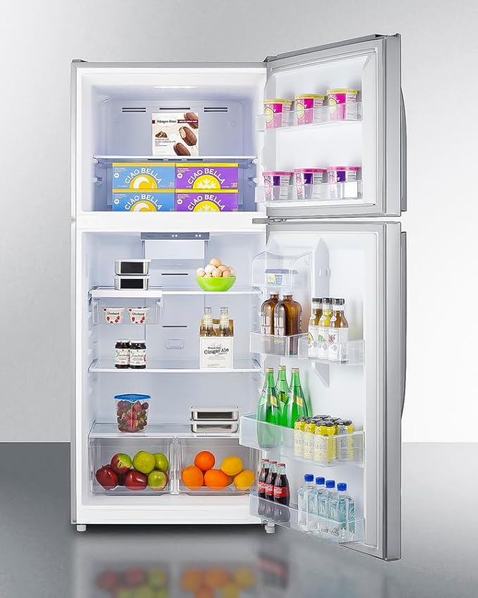 Summit 30" Refrigerator, 20.5 Cu.Ft Capacity Refrigerator - Freezer, Energystar, Stainless Steel Look- Ctr21pl - View 2 | Fridge.com