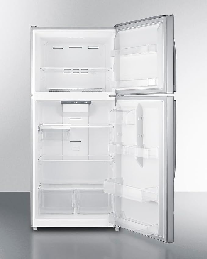 Summit 30" Refrigerator, 20.5 Cu.Ft Capacity Refrigerator - Freezer, Energystar, Stainless Steel Look- Ctr21pl - View 3 | Fridge.com