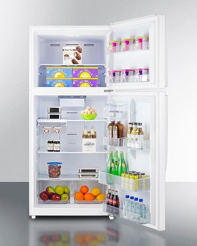 Summit 30" Refrigerator, 20.5 Cu.Ft Capacity Top Mount Refrigerator - Freezer, Energy Star, White- Ctr21w - View 2 | Fridge.com