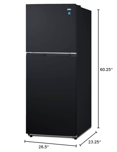 Summit 24" Refrigerator, Refrigerator - Freezer, With Ice Maker, Black- FF1087BIM - View 3 | Fridge.com