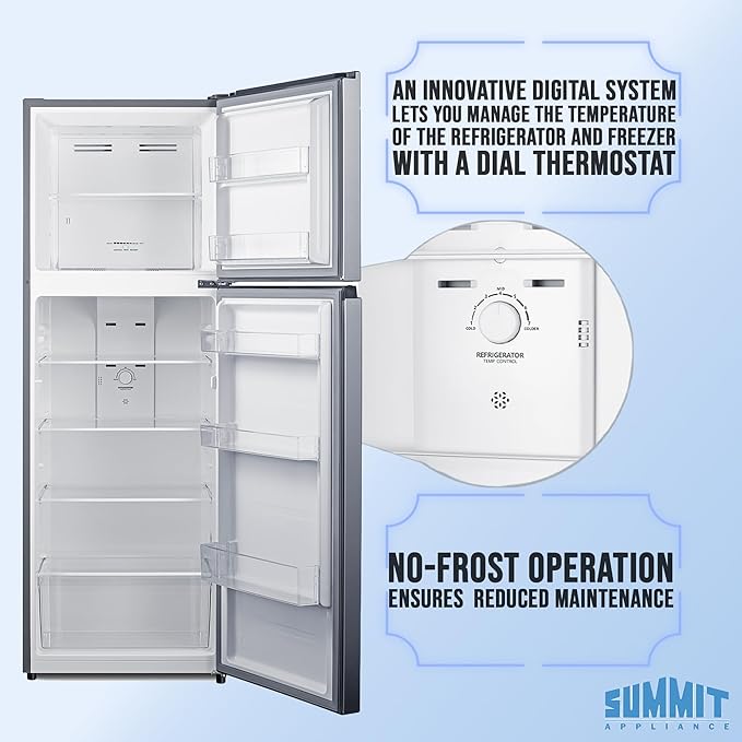 Summit 24" Refrigerator, 11.6 cu.ft Capacity Refrigerator-Freezer, Energy Star, Stainless Steel Look - FF1142PL - View 4 | Fridge.com