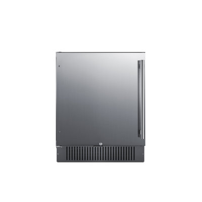 Summit 27” Refrigerator, Built-in, Outdoor Refrigerator, 4.98 cu.ft. Capacity, Stainless Steel - FF27BCSSLHD (Left Handed Door Swing) | Fridge.com