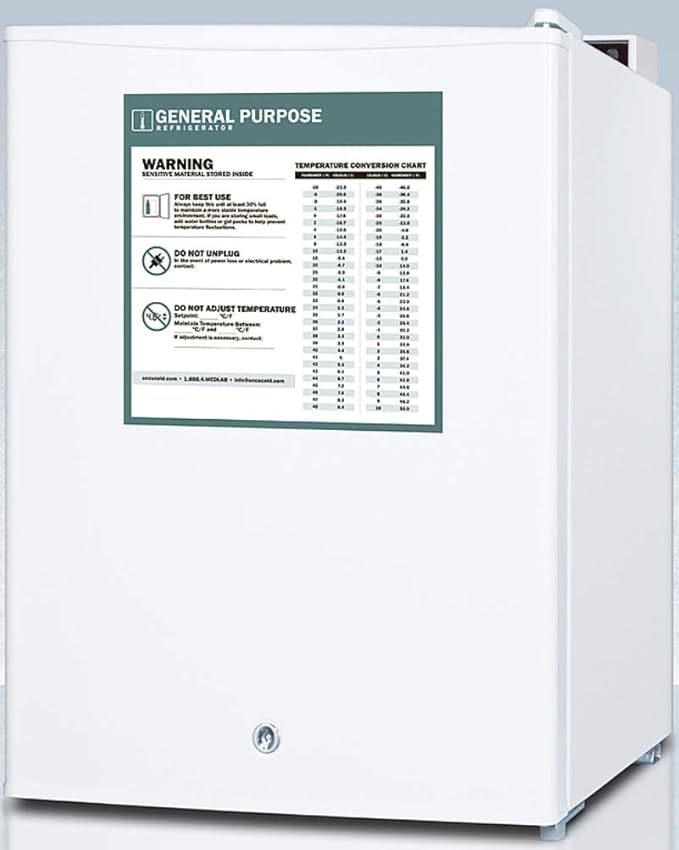 Summit Compact Refrigerator For General Purpose Use In Medical Facilities - White Mini Fridge- FF28LWHGP - View 2 | Fridge.com