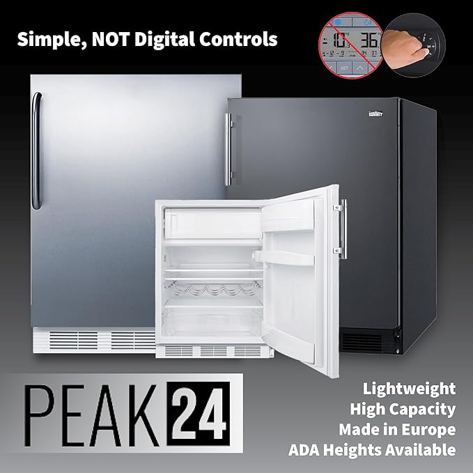 Summit 24" Refrigerator, Undercounter Fridge, 5.8 cu.ft. Capacity, ADA Compliant, Energystar, White- FF61WADA - View 4 | Fridge.com