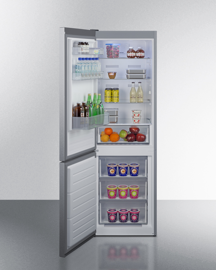 Summit 24" Refrigerator, Counter Depth, Stainless Steel - FFBF124SSLHD - View 5 | Fridge.com