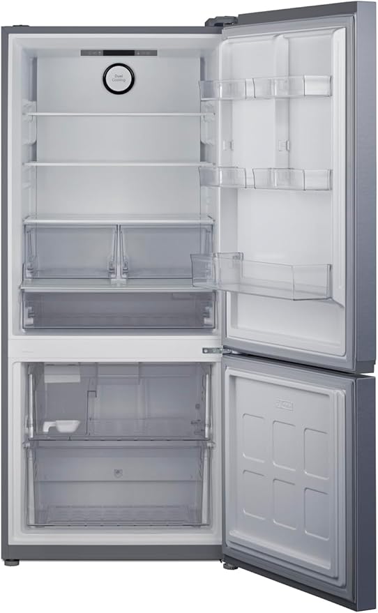 Summit 30" Refrigerator, 16.1 cu.ft Capacity Refrigerator-Freezer, Bottom Mount Freezer, Freezer with Ice Maker, Energy Star, Stainless Steel- FFBF174SSIM (Right Hand Door) | Fridge.com