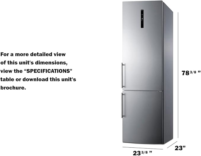 Summit Appliance Ffbf181es2 24" Wide Bottom Freezer Refrigerator, Stainless Steel Door, Energy Star Certified, Digital Thermostats, Made In Europe - View 5 | Fridge.com