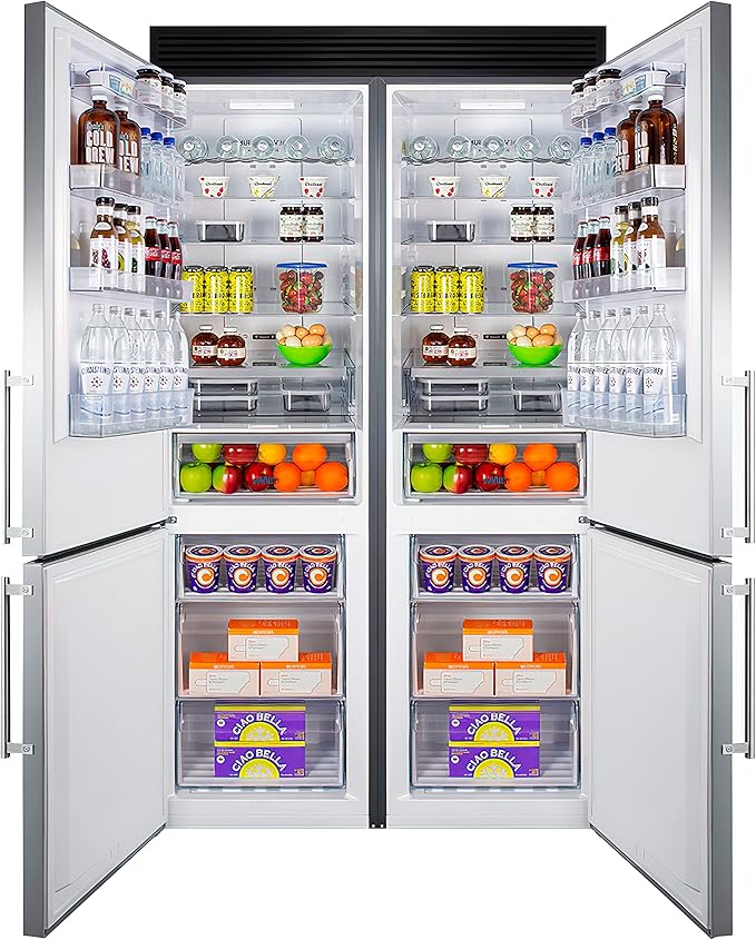 Summit 48" French Door Refrigerator, Stainless Steel - FFBF181ES2KIT48 - View 3 | Fridge.com