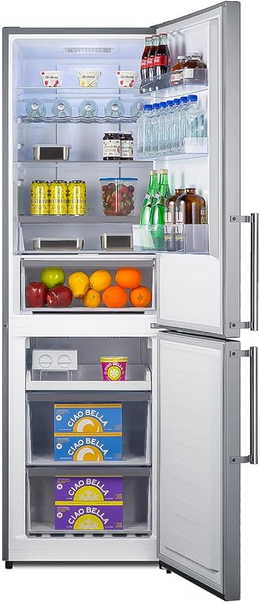 Summit Appliance FFBF235PL 24" Wide Bottom Freezer Refrigerator, Energy Star, LED Lighting, Stainless Steel (Rhd) - View 4 | Fridge.com