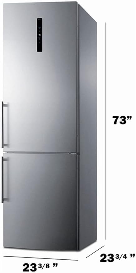 Summit 24" Refrigerator, 10.6 cu.ft Capacity Refrigerator - Freezer, Bottom Freezer, Ice Maker, Stainless Steel- FFBF249SS2IM | Fridge.com