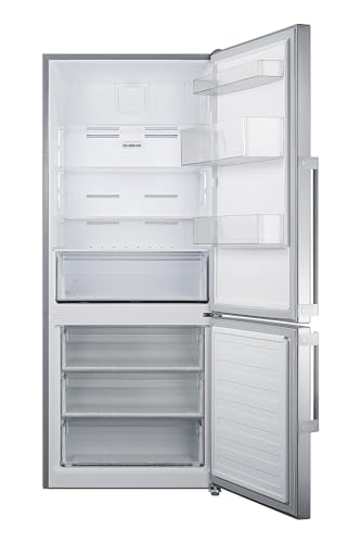 Summit FFBF283SS 28" Wide Bottom Freezer Refrigerator, 14 cu.ft, Stainless Steel Door, LED Lighting, Energy Star Certified, Perfect For Apartments And Small Kitchen- Without Icemaker - View 4 | Fridge.com