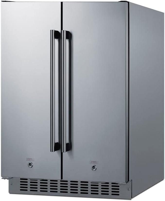 Summit Appliance FFRF24SSCSS 24" Wide Built-In Refrigerator-Freezer, 3.78 cu.ft. Capacity, Open Door Alarm, Hight Temperature Alarm, Stainless Steel Exterior, Digital Thermostat, Frost-free Operation | Fridge.com