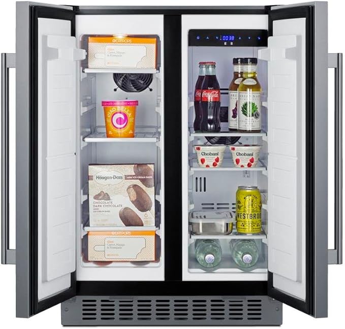 Summit Appliance FFRF24SSCSS 24" Wide Built-In Refrigerator-Freezer, 3.78 cu.ft. Capacity, Open Door Alarm, Hight Temperature Alarm, Stainless Steel Exterior, Digital Thermostat, Frost-Free Operation - View 4 | Fridge.com