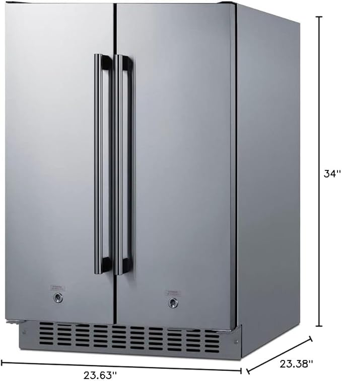Summit Appliance FFRF24SSCSS 24" Wide Built-In Refrigerator-Freezer, 3.78 cu.ft. Capacity, Open Door Alarm, Hight Temperature Alarm, Stainless Steel Exterior, Digital Thermostat, Frost-Free Operation - View 5 | Fridge.com
