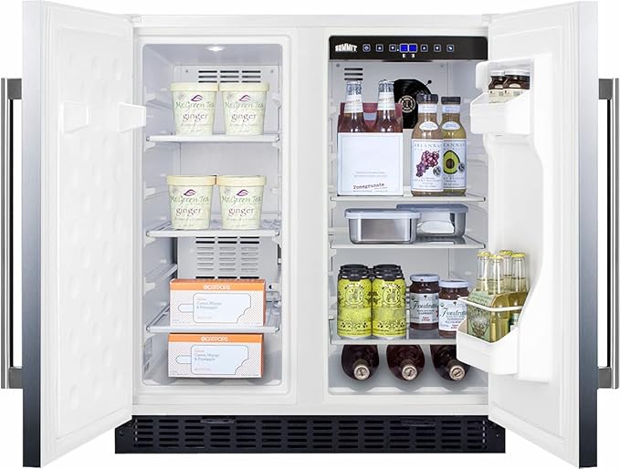 FFRF3075WCSS 30" Side-By-Side Compact Refrigerator And Freezer With 5.4 cu. ft. Capacity LED Lighting Frost Free Operation High Temperature And Open Door Alarm In Stainless Steel Exterior - View 5 | Fridge.com