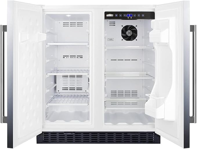 Summit 30" Built-In Refrigerator-Freezer, Side-By-Side Undercounter Refrigerator - Freezer, 5.4 cu. ft. Capacity, Stainless Steel - FFRF3075WSS - View 3 | Fridge.com