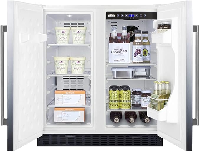 Summit 30" Built-In Refrigerator-Freezer, Side-By-Side Undercounter Refrigerator - Freezer, 5.4 cu. ft. Capacity, Stainless Steel - FFRF3075WSS - View 4 | Fridge.com
