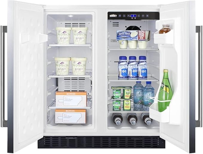 Summit 30" Built-In Refrigerator-Freezer, Side-By-Side Undercounter Refrigerator - Freezer, 5.4 cu. ft. Capacity, Stainless Steel - FFRF3075WSS - View 5 | Fridge.com