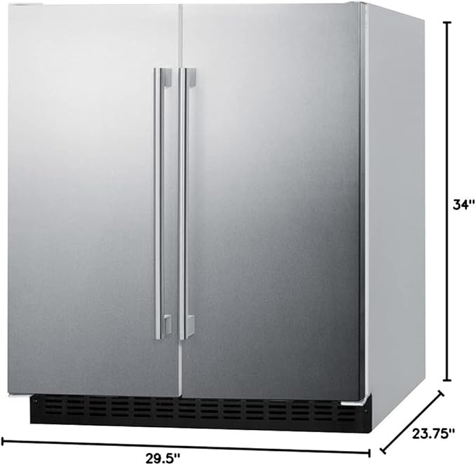 Summit 30" Built-In Refrigerator-Freezer, Side-By-Side Undercounter Refrigerator - Freezer, 5.4 cu. ft. Capacity, Stainless Steel - FFRF3075WSS - View 6 | Fridge.com