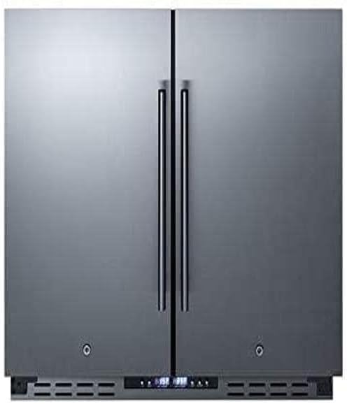 Summit 36" Refrigerator Freezer, Side-By-Side, Undercounter, 5.8 cu.ft Capacity, ADA Compliant, Stainless Steel- FFRF36ADA | Fridge.com
