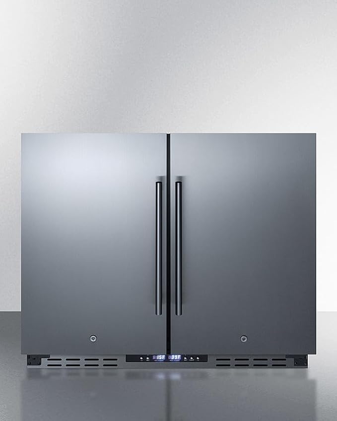 Summit 36" Refrigerator Freezer, Side-By-Side, Undercounter, 5.8 cu.ft Capacity, ADA Compliant, Stainless Steel- FFRF36ADA - View 2 | Fridge.com