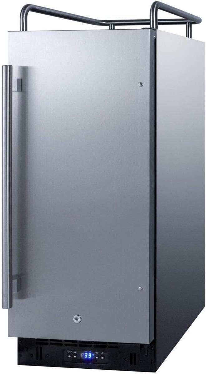 Summit Appliance SBC15NKCSS Built-in 15" Wide Commercially Listed Kegerator with Auto Defrost, Digital Thermostat, Versatile Kegerator, Front Lock, Sealed Back and Complete Stainless Steel Exterior | Fridge.com