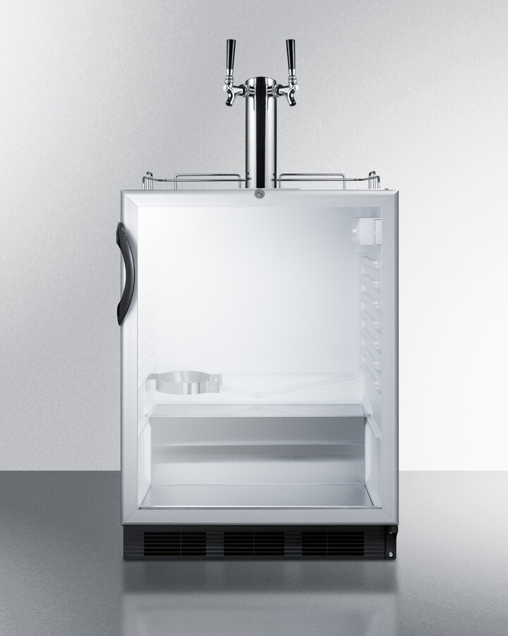 Summit Appliance 5.5 Cubic Feet Black Dual Tap Sixth Barrel Built-In Kegerator with Door Lock and | Fridge.com