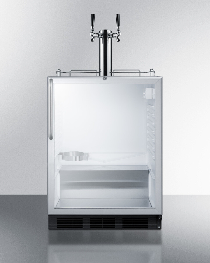 Summit Appliance 5.5 Cubic Feet Silver Dual Tap Sixth Barrel Built-In Kegerator with Door Lock and for Commercial Use | Fridge.com