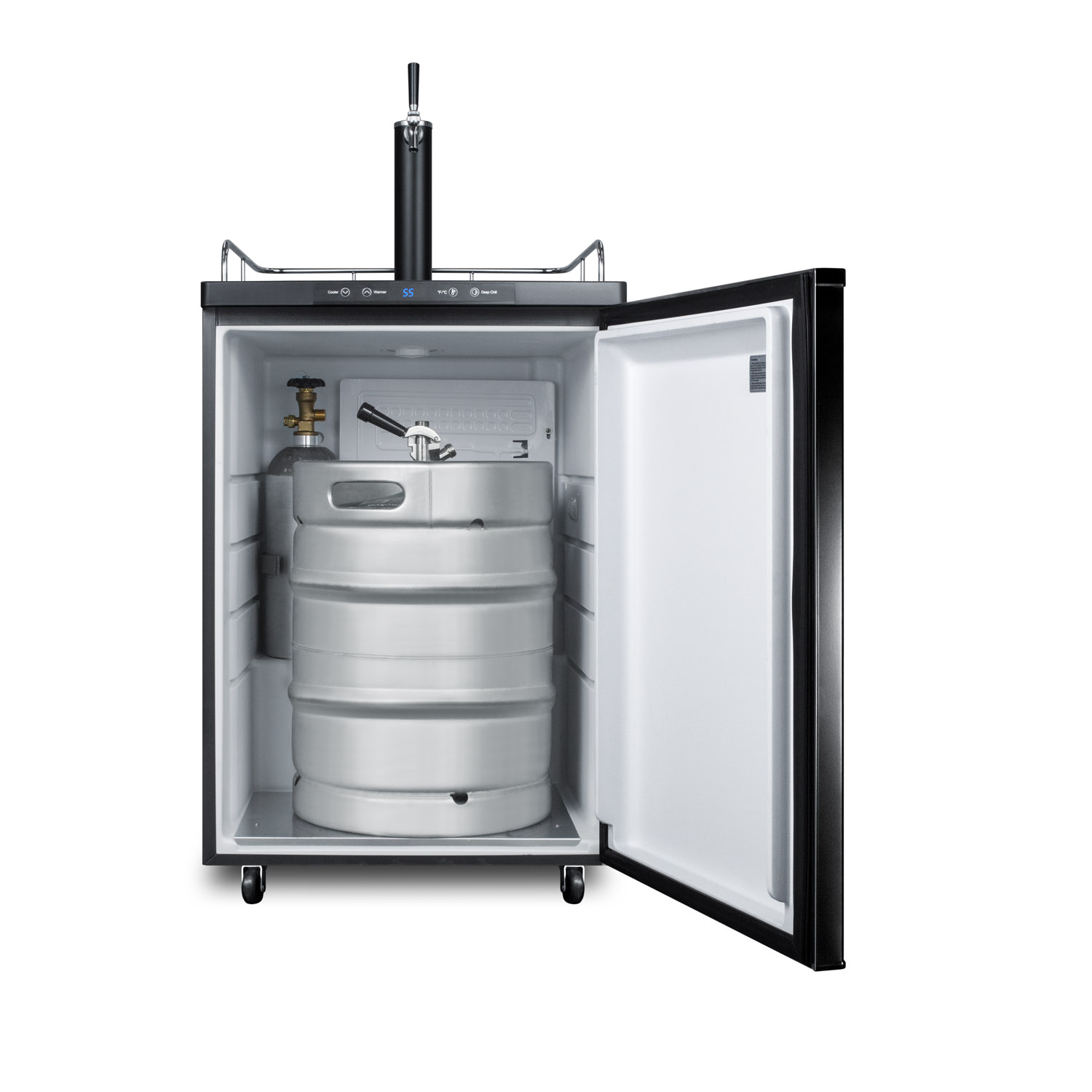 Summit Appliance 5.6 Cubic Feet Matte Black Single Tap Freestanding Kegerator - View 5 | Fridge.com