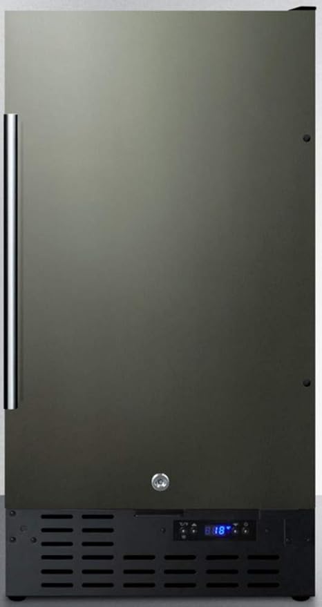 Summit SCFF1842KS 18"" Built-in or Undercounter Freezer with 2.7 cu. ft. Capacity Frost Free Operation Digital Thermostat and Adjustable Chrome Shelves in Black Stainless Steel | Fridge.com