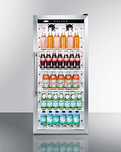 Summit Appliance 21.25'' W Freestanding 144 Cans (12 oz.) 9 Cubic Feet Beverage Cooler With Reversible Glass Door - View 2 | Fridge.com