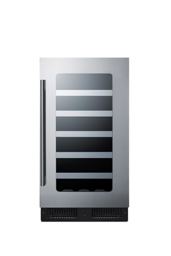 Summit 18” Wine Cellar, Built in Wine Refrigerator, 29 Bottle Capacity, Single Zone Wine Cellar, Stainless Steel & Glass- CL18WC | Fridge.com