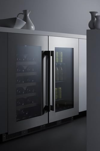 Summit 18” Wine Cellar, Built In Wine Refrigerator, 29 Bottle Capacity, Single Zone Wine Cellar, Stainless Steel & Glass- CL18WC - View 2 | Fridge.com