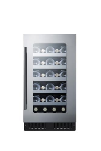 Summit 18” Wine Cellar, Built In Wine Refrigerator, 29 Bottle Capacity, Single Zone Wine Cellar, Stainless Steel & Glass- CL18WC - View 6 | Fridge.com