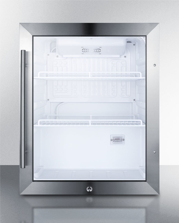 Summit Appliance SCR314L Compact Beverage Center; 2.1 cu.ft; Automatic Defrost; Interior LED Light; Adjustable Thermostat; Sealed Back Front Lock — FIN-0000842 | Fridge.com