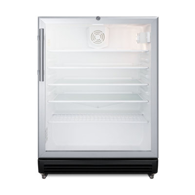 Summit Appliance 23.63'' W Freestanding 140 Cans (12 oz.) 5.5 Cubic Feet Beverage Cooler with Reversible Glass Door | Fridge.com