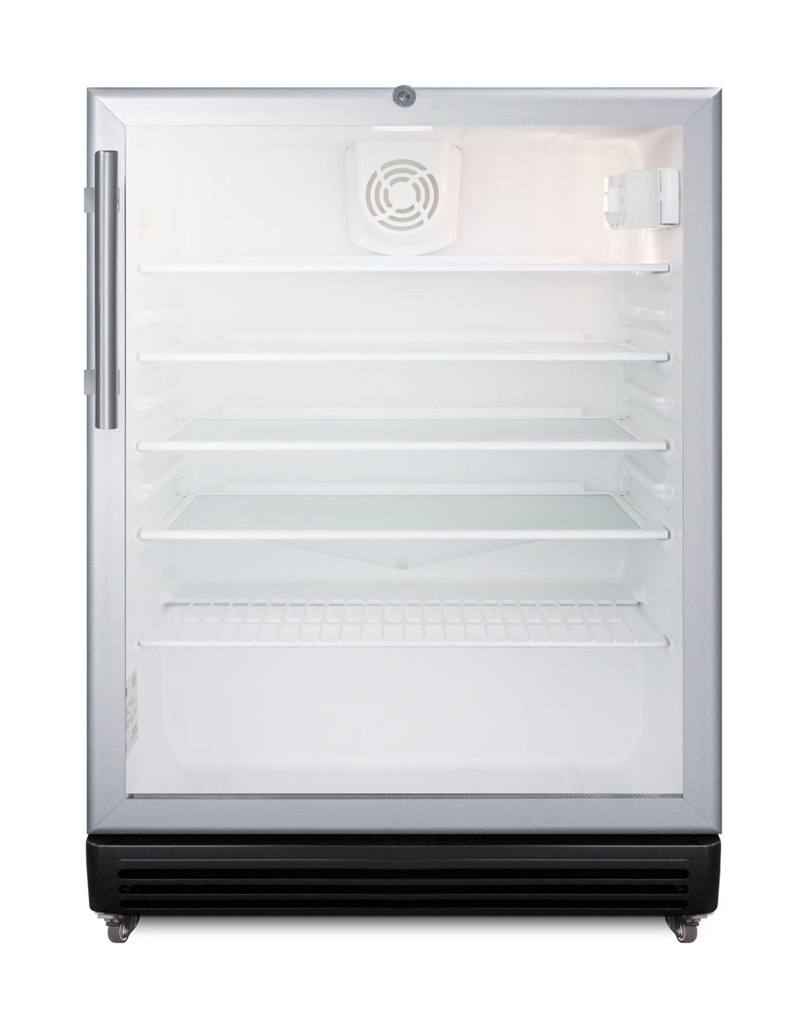 Summit Appliance 23.63'' W Freestanding 140 Cans (12 oz.) 5.5 Cubic Feet Beverage Cooler with Reversible Glass Door — FIN-0009309 | Fridge.com