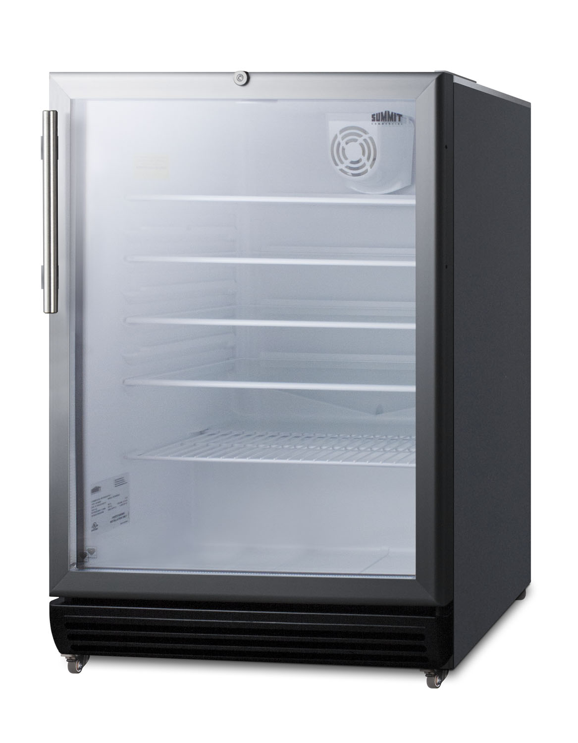 Summit Appliance 23.63'' W Freestanding 140 Cans (12 oz.) 5.5 Cubic Feet Beverage Cooler with Reversible Glass Door — FIN-0009309 | Fridge.com