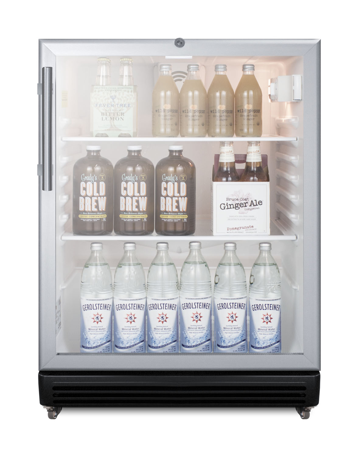 Summit Appliance 23.63'' W Freestanding 140 Cans (12 oz.) 5.5 Cubic Feet Beverage Cooler With Reversible Glass Door - View 5 | Fridge.com