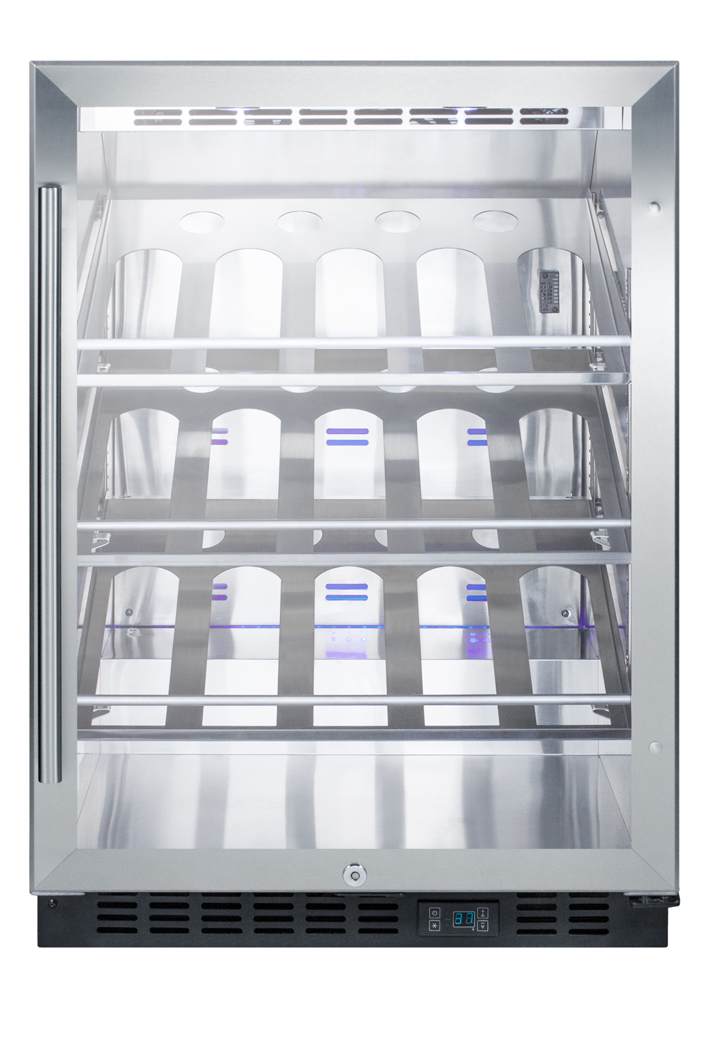 Summit Appliance Single Zone 23.63'' Built-In 20 Bottle Wine Refrigerator With Reversible Door - View 2 | Fridge.com