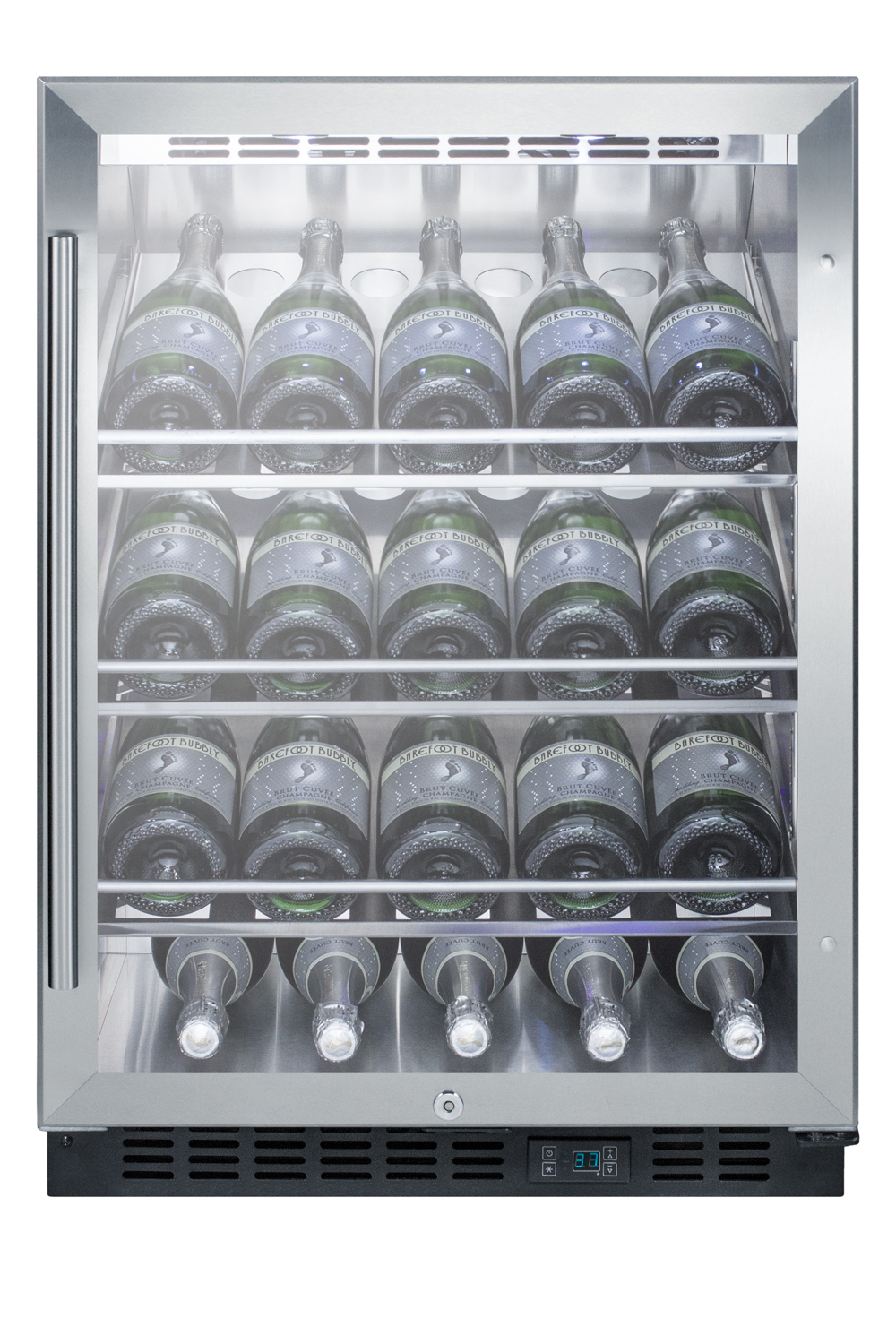 Summit Appliance Single Zone 23.63'' Built-In 20 Bottle Wine Refrigerator With Reversible Door - View 5 | Fridge.com