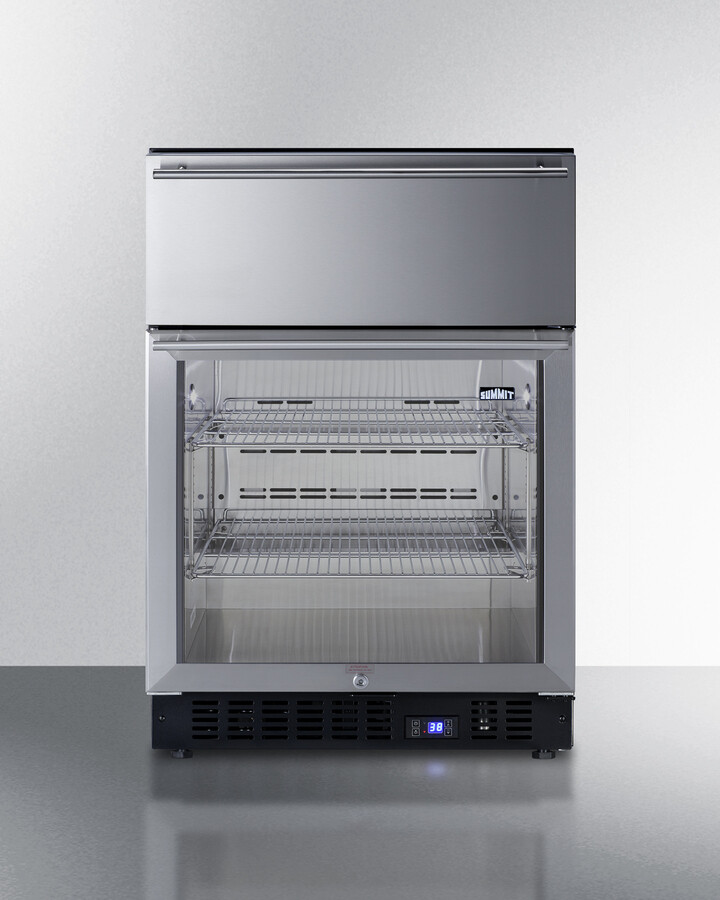 Summit Appliance 23.63 in. Commercial Refrigerator with Drawer in Stainless Steel SCR615TD | Fridge.com