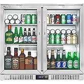 Summit 36” Beverage Center, 7.4 cu.ft. Capacity, Commercial Beverage Center, French Door, Stainless Steel & Glass- SCR7012DB - View 6 | Fridge.com