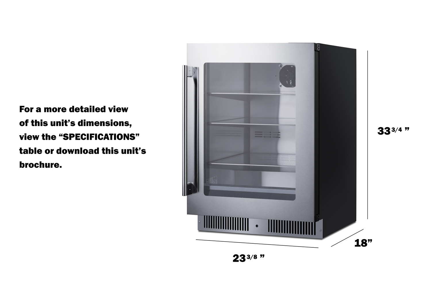 Summit Appiance 24" Wide Built-In Shallow-Depth Beverage Center - View 6 | Fridge.com