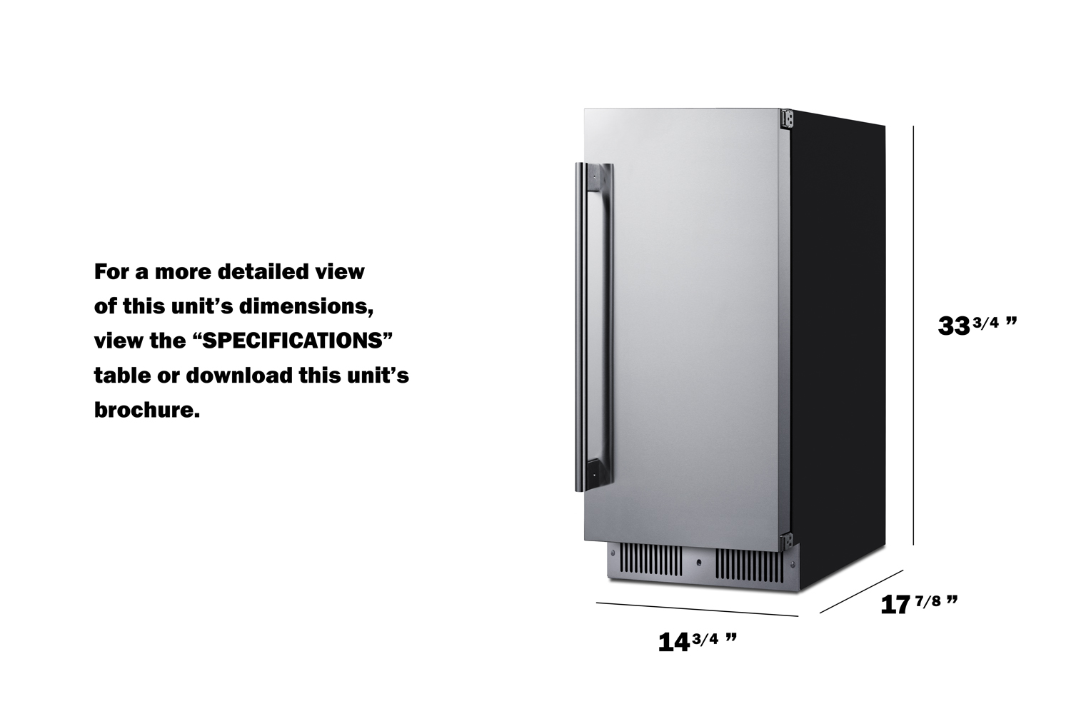 Summit Appiance 15" Wide Built-In Shallow-Depth All-Refrigerator - View 6 | Fridge.com