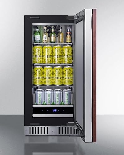 Summit 15 Inch Beverage Refrigerator, 1.7 cu.ft., Stainless Steel Door And Interior, Shallow Depth Undercounter, Commercially Approved- SDHR1534PNR (Rhd, Panel Ready- Panel Not Included) - View 3 | Fridge.com